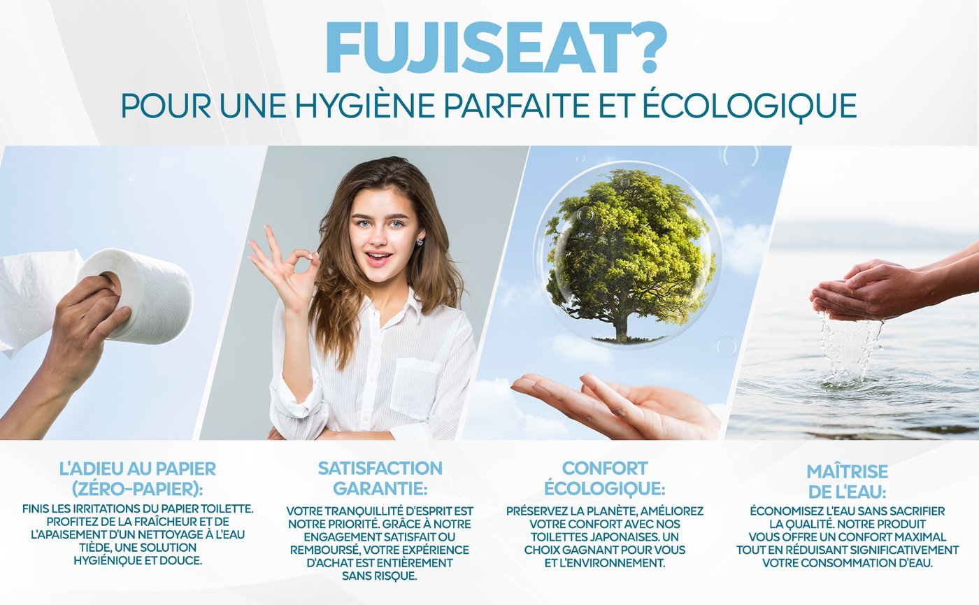Les bénéfices d'un abattant lavant japonais : zéro papier, satisfaction garantie, confort écologique, maîtrise de l'eau